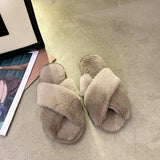 Slippers Female 2023 Spring Autumn New Women's Moon Flat Bottom Home Indoor And Outdoor Wear Plush Cotton