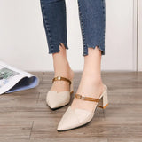 Women's Shoes on Sale 2023 New Mules Pumps Summer Fashion Pointed Toe Slingbacks Slipper Concise Party High Heels Ladies