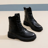 Breakj Boots Autumn 2024 New Style British Style Martin Boots Wear Fashion Sleeve Thick Bottom Round Head Ankle Boots Women's Shoes Tide