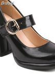Heels Mary Jeans Pumps 2023 Summer Fashion Ankle Buckle round Toe Women Pumps Elegant Comfy Walking Pumps Plus Size