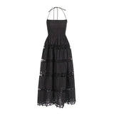Holiday Style Dress Women 2025 Summer New Fashion Temperament Sleeveless Bra Strap Design To Hang The Neck