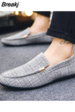 Men Shoes 2023 Spring Summer Men Loafers New Slip On Light Canvas Youth Men Shoes Breathable Fashion Flat