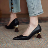 Breakj Moonlight French Temperament High Heels Autumn New Niche Design High-End Single-Shoe Shaped Heel Pointed Women's