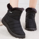 Boots Women Waterproof Snow Boots Thick Fur Winter Shoes Plus Size Ankle Boots Female Women Shoes Low Heels Botas