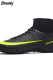 Men Soccer Shoes Turf Black Kids Cleats Training Football Boots High Ankle Sport Sneakers Size