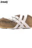 2023 Summer Cross Cork Slipper New Fashion Women Casual Beach Slip on Outside Non-slip Slides