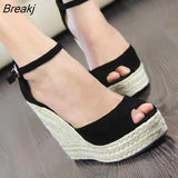 Superior Quality Comfortable Bohemian Wedges Women Sandals For Ladies Shoes High Platform Open Toe Plus Size