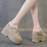 Breakj Summer New Lace Baotou Half Drag Inside Increased Fashion Ultra High Heel Sandals Women's