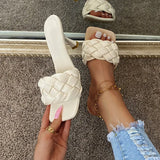 Slides Women 8cm High Heels Mules Fetish Pumps Individual Weave Leisure Blue Office Ladies Prom Slippers Women's