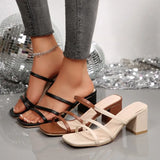 Breakj New Summer Black Fine Sandals In The Wind Of Women And Fairies With Cool Slippers Women Wear Coarse Heel With Women's