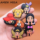 Baby Girls Shoe Charms Pitbull Cocker Spaniel Unicorn Mermaid Angel Shoe Accessories Decoration Fit Buckle Croc Kids