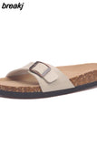 2023 New Fashion Summer Outside Cork Slipper Women Casual Beach Mixed Color Slides