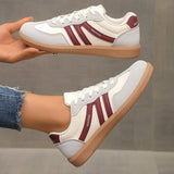 Breakj Shoes Women 2025 Autumn New Flat-Solt Sports Small White Shoes Retro Lace Casual