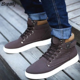 Men's High Top Sneakers Casual Vulcanized Shoes Spring/Autumn Men Shoes High Quality Frosted Faux Suede Casual Platform