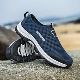 Men's casual shoes, mesh breathable sports shoes, outdoor beach anti-skid men's shoes, flat bottomed casual hiking