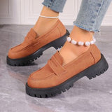 Breakj New British Wind Pedal Small Leather Shoes Women Retro Thick-Soled Lefang Shoes Casual Single