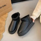 Breakj Bottom Snow Boots Women 2025 Winter New Velvet Thick Warm Cotton Boots Fashion Leisure Short