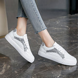 Breakj New Sleet Small White Shoes Women Thick Sole Lace Single Shoes Fashion Casual Board
