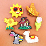 Style Shoe Charms Cute Alpaca Rabbit Flowers Butterfly Sun Shoes Accessories Decoration Fit Buckle Croc Jibz Kids