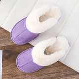Plus Size Couple Fur Slippers for Women Non Slip Thick Plush Home Slipper Female Flat Heel Keep Warm Cotton Shoes