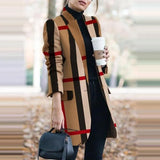 Winter New Fashion Women Stand Collar Print Jackets Casual Long Sleeves Elegant Office Lady Cardigan Slim Buttons Jackets 1020