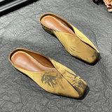 Chinese Style Flat Bottom Bag Head Half Slippers Women 2025 Summer New Slippers Women Wear Retro Cold