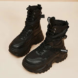 Chunky Platform Ankle Boots Woman 2023 Fashion Buckle Punk Motorcycle Boots for Women Thick Bottom Gothic Shoes
