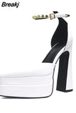 Dropship 2023 Spring Summer Platform High Heeled Women Pumps With Crystal Elegant Office Lady Sexy Woman Shoes