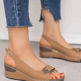 Breakj Summer New Retro Anti-Slip Slope Heel Women's Shoes Out Soft-Soled Ladies Sandals Sandals