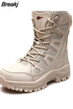Men's Outdoor Casual Hiking Boots Fashion Winter Non-slip Plush Snow Boots for Men Platform Lace Up Male Booties Keep Warm