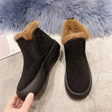 Women's Snow Boots Non-Slip Ladies Ankle Boots Sneakers Warm Thick Plush Boots Women Waterproof Flat Boots Botas