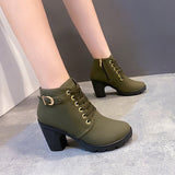Breakj Round Head With Martin Boots French Retro And Ankle Short Boots Thick Background Anti-Slip Side Zipper Women's