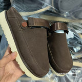 Breakj New Round Head Thick Bottom Plus Velvet Low-Top Cotton Shoes Women After Mixing With Bun Head After The Empty Cotton Tow