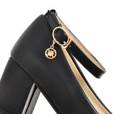 Breakj Word Buckle Single Shoes Spring Single Shoes Shallow Mouth Single Shoes Female Plus Size