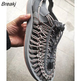 New Summer Men Sandals Beach Shoe Hand Made Sandals Breathable Casual Flat Non-slip Sandals Outdoor Sneakers Large Size