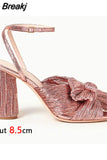 2023 Summer Woman Sandals Super High Heel With Butterfly-knot Sweet Lady Office Woman Sandals Shoes Plus Size