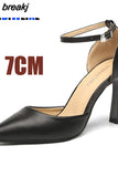 7/9CM Women Pumps Mary Jane Shoes for Women Dress Shoes Pointed Toe High Heels Elegant Designer Luxury Zapato de