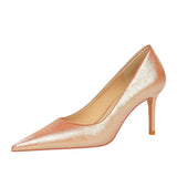Breakj Vintage Fashion Women's Shoes Banquet High Heels Spring And Autumn Heels With High Heels Shallow Pointed Single