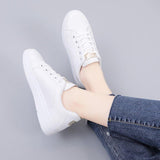 White Shoes Women's Spring Ins Trendy Shoes Street Shot Korean Version Of The Net Thick-Soled Leather Casual Board