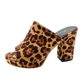 High Heels Summer Women Slippers Square Black Pink Concise Top Quality Casual Women Mules Shoes Women Peep Party