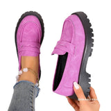 Breakj New British Wind Pedal Small Leather Shoes Women Retro Thick-Soled Lefang Shoes Casual Single