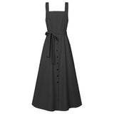 Women's Autumn Overalls Vestidos Fashion Islamic Dress ZANZEA 2022 Casual Solid Tank Marocain Robe Female Button Sundress