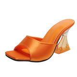 Breakj Summer New Transparent High-Heeled Shoes Net Red Design Square Head Sandals Fashion Korean Version Of The Temperament Cool