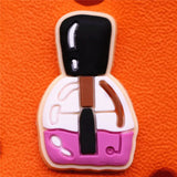 Sale 1pcs Cosmetic Style Shoe Charms Accessories Perfume Nail Polish Rouge PVC Croc jibz Buckle for Kids Party Xmas