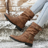 Breakj Autumn And Winter New Large-Size Women's Leisure Women's Boots Temu Fashion Simple And