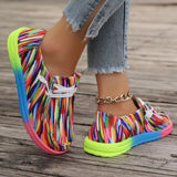 Breakj New Large-Size Lace With Color Low-Top Single Shoes Women Graffiti Lazy Man Canvas Flat-Bottomed Casual Single