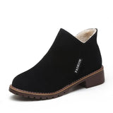 Size NEW Women Party Boots Autumn Winter Boots Flock Classic Zipper Snow Ankle Boots Winter Suede Warm Fur Plush Women