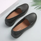 Breakj Soft Leather Bean Shoes Women's Middle-Aged And Elderly Women's Shoes Flat Heel Soft-Soled Mother Shoes Spring And Autumn Comfortable Leisure Single Shoes Soft Leather