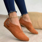 Breakj Shoes 2023 Spring And Autumn New Single Shoe Tip Belt Buckle Flat Sole Casual Shoes Ladies Single