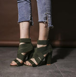 2022 New Style Fashion Ladies Summer Sexy High Heel Party Shoes Ladies Open Toe Thick With Women's High Heels